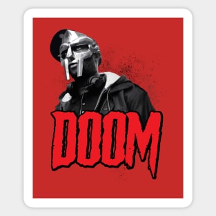 red black doom Sticker